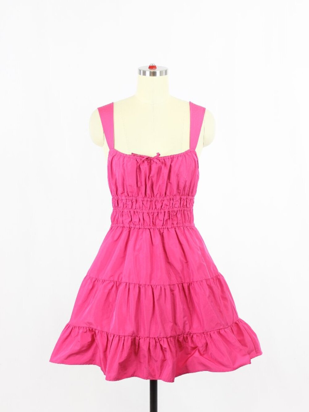 Aritzia SUNDAY BEST Martine Fuchsia Pink Taffeta Mini Fit & Flare Dress, Size M